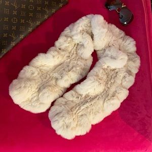 🍦French vanilla REAL RABBIT FUR luxury scarf